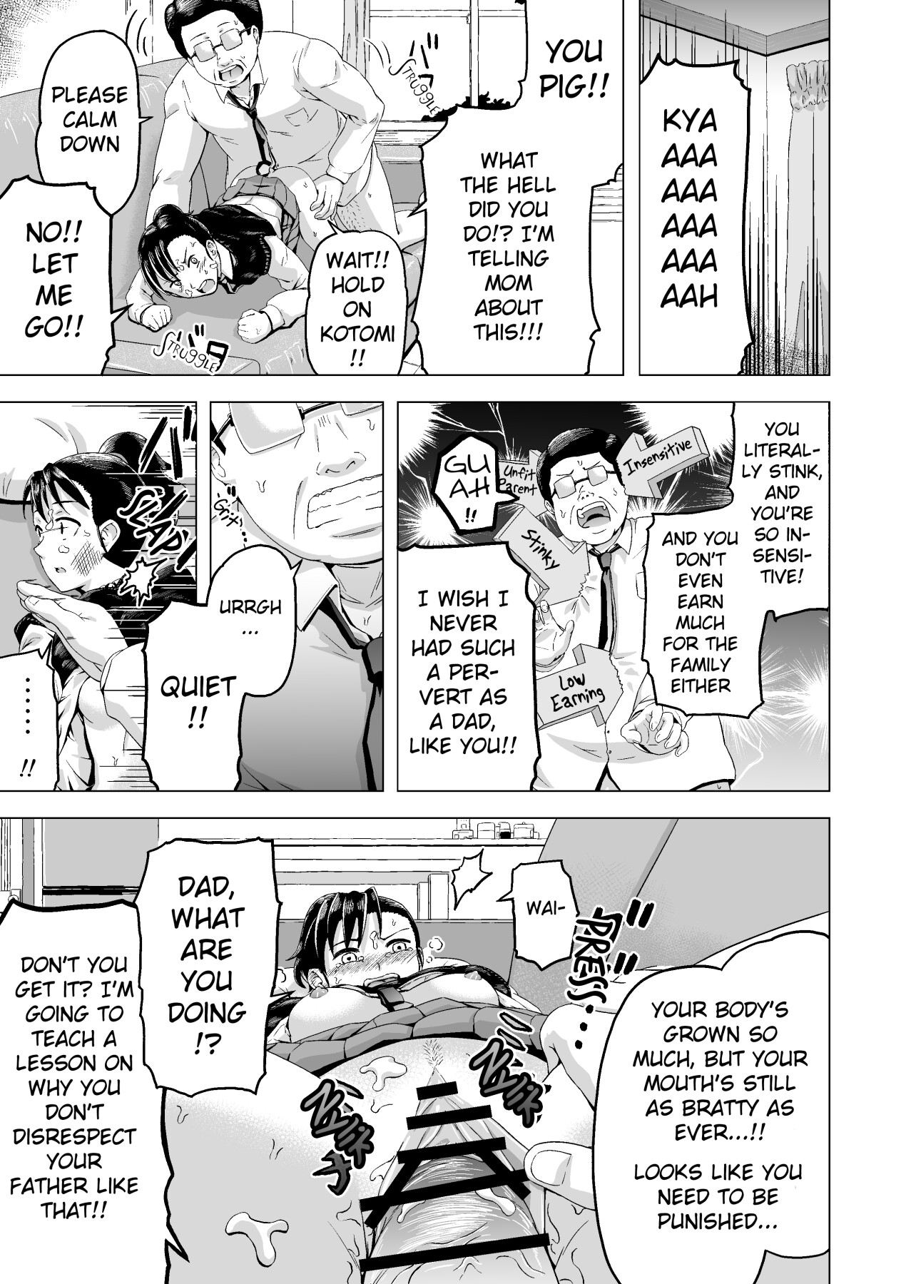 Hentai Manga Comic-A Story About a Father Who Assaults His Rebellious Daughter While She's Taking a Nap-Read-12